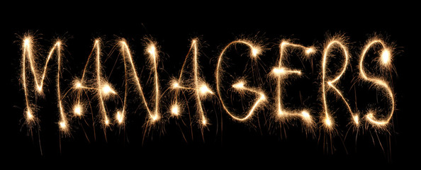 Word managers written sparkler.