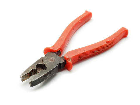 red pliers isolated