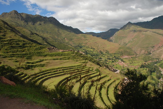 Inca terraces above Pisac, Peru
