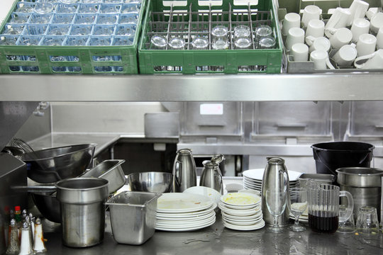 Restaurant Kitchen Dishwasher Area