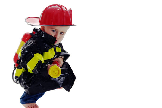 Little fire fighter toddler