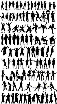 Collection of silhouettes, work with vectors