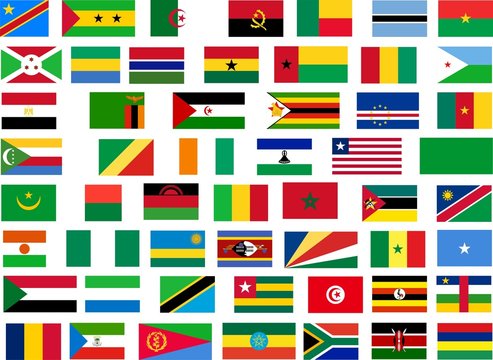 Flags of all Africa countries. I