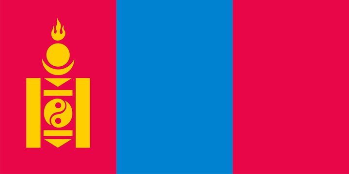 Mongolia national flag. Illustration on white background