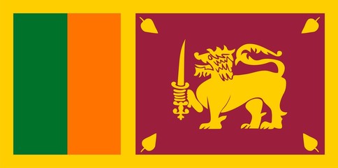 Fototapeta premium Flag of Sri Lanka. Illustration over white background