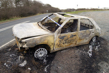 Burnt out car