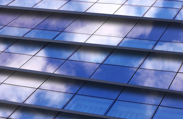 business building on blue sky background