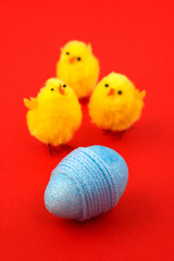 Easter egg with chicks