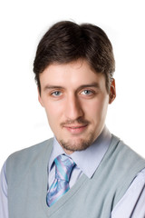 Handsome young man isolated on white background