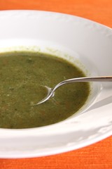 püreesuppe aus gemüse mit spinat
