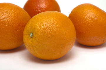 Four fresh oranges