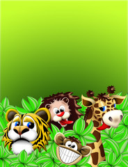 Obraz na płótnie Canvas Animali Giungla-Jungle Jungle Animals-Animaux