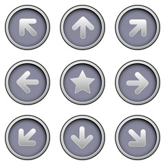 Direction arrow navigation button set - sleek modern vectors