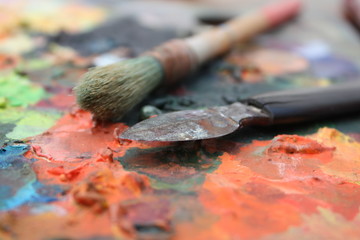 Dry oil artist palette
