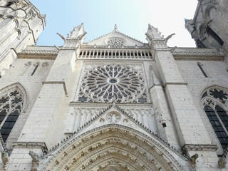 Façade of the Cathedrale Saint Pierre in Poitiers, France