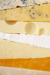Stack Of Different Cheeses