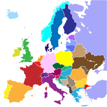 europe map vector (country border)