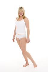 Fototapeta premium Portrait Of Woman In Her Underwear