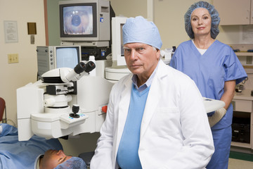 Obraz premium Patient's Head Being Monitored