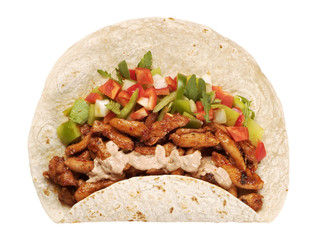 Tortilla with Vegetable and Chicken Meat