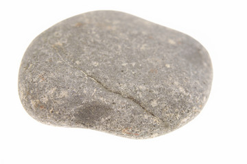 One river rock on white