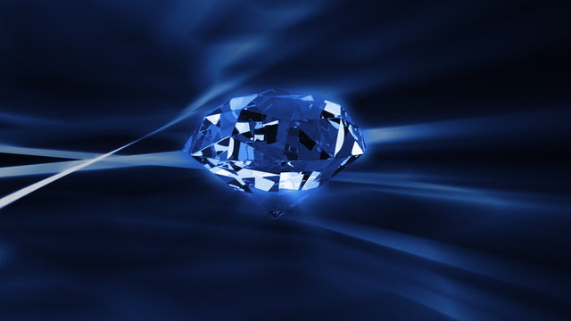 Diamond rotating against abstract background,seamless loop