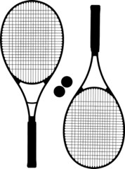 Tennis Racket Silhouettes Vector