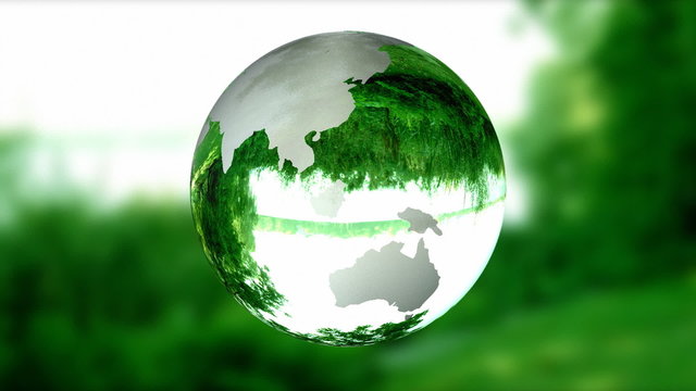 Earth Globe made of glass,environmental conservation,looping