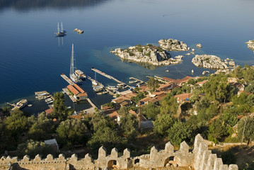 Kekova Island and Simena Castle, Kas Antalya Turkey. - obrazy, fototapety, plakaty