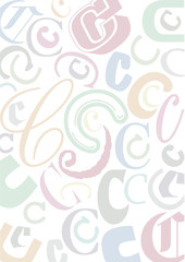 Hintergrund mit pastellfarbenem Buchstaben C