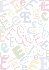 Hintergrund mit pastellfarbenem Buchstaben E