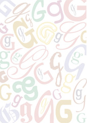 Achtergrond met pastelkleurige letter G