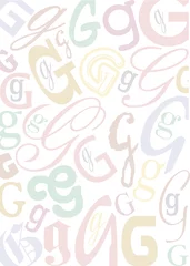 Raamstickers Eenhoorns Achtergrond met pastelkleurige letter G