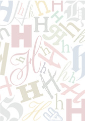 Hintergrund mit pastellfarbenem Buchstaben H
