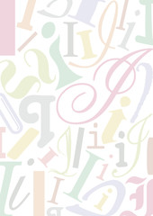 Hintergrund mit pastellfarbenem Buchstaben I
