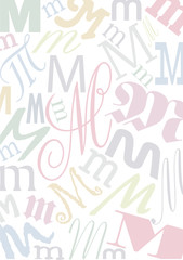 Hintergrund mit pastellfarbenem Buchstaben M