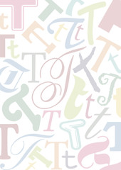 Hintergrund mit pastellfarbenem Buchstaben T