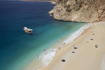 Naklejka premium Plaża Kaputas w pobliżu Kas, Antalya Turcja.