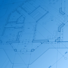 architecture blueprint: abstract house plan - vector background