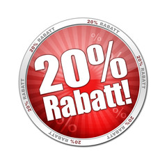 button 20 prozent rabatt
