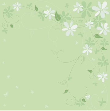 Green spring background with free space for your text