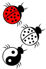 A Tribal ladybug tattoo set