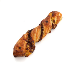 twisted buns with chocolate