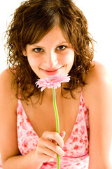An Blume riechendes Model