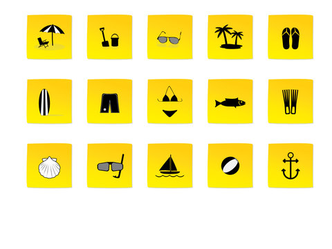 beach vector icons