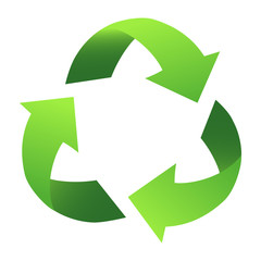 Green Recycle Sign, with gradient