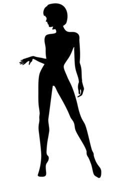 black silhouette woman posing elegant clip art preview
