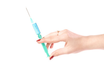 Hand with a syringe