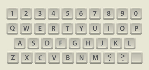 QWERTY Keyboard Keys - Vector Format