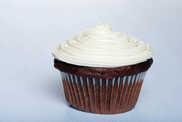 Chocolate cupcake with vanilla frosting